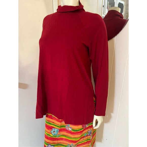 J. Jill Red Luxe Supima Everyday Turtleneck Tunic M - Picture 2 of 5